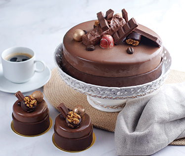 Mocha Jivara Chocolate Brulee Truffle Cake