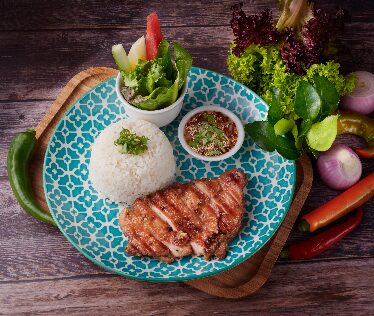 Authentic Thai Grilled Chicken Rice