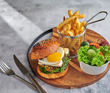 Pesto Chicken Burger With Melted Camembert